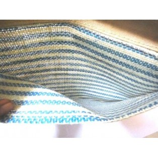 Blue Jute Burlap File Folder Case Binder Bag - Classy Gift Filing Paper Storage